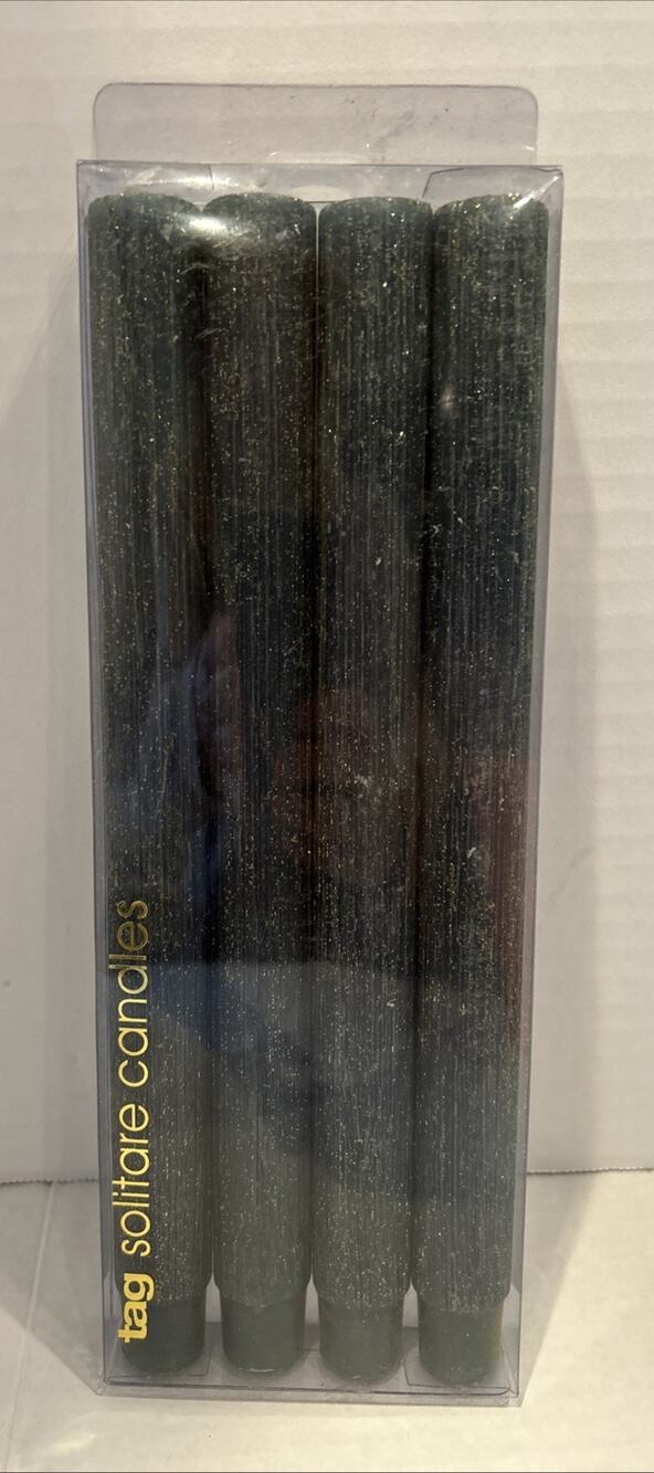 TAG - Christmas -dark Green Gold Glitter 10”